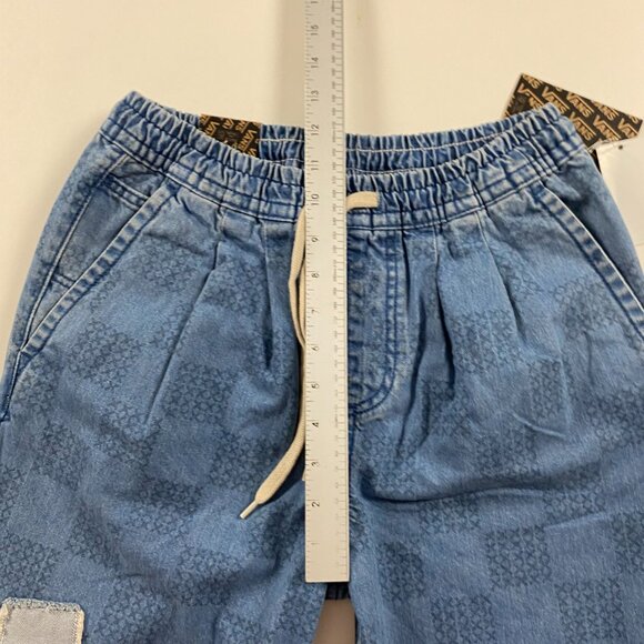 NWT Vans Jeans Womens XS Mended Check Relaxed Cropped Denim Range Elastic Cotton - Picture 10 of 12